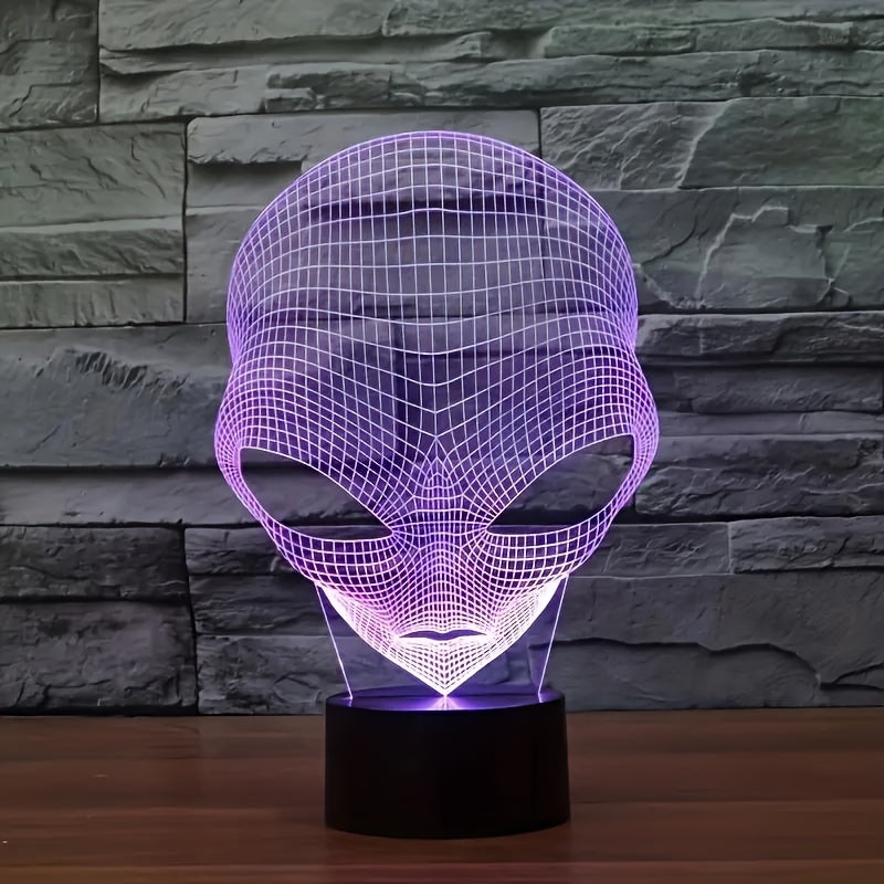 3D Alien Lamp with LED Color Lighting and Touch Control