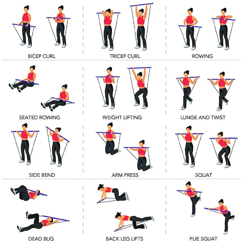 Fitness Bar with Resistance Bands – Full-Body Workout Made Easy