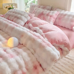 Cozy Plush Duvet Cover Set – Warm and Soft for Autumn & Winter | Reversible Design in Rabbit Fur & Milk Velour