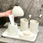 Elegant Bathroom Set with Soap Dispenser and Tumblers