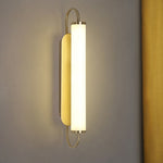Metal rectangular wall light – LED with acrylic shade in gold