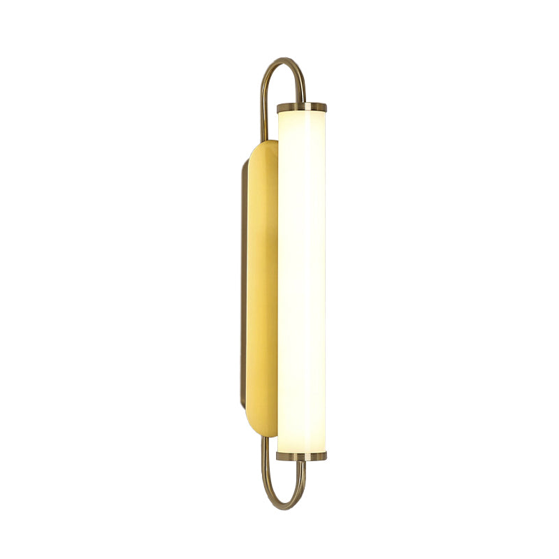 Metal rectangular wall light – LED with acrylic shade in gold