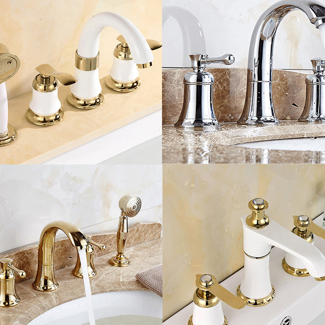 Elegant Deck-Mounted Bathtub Faucet for Modern Bathroom