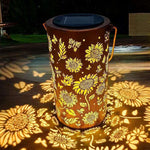 Solar Garden Lantern with Sunflower Motif