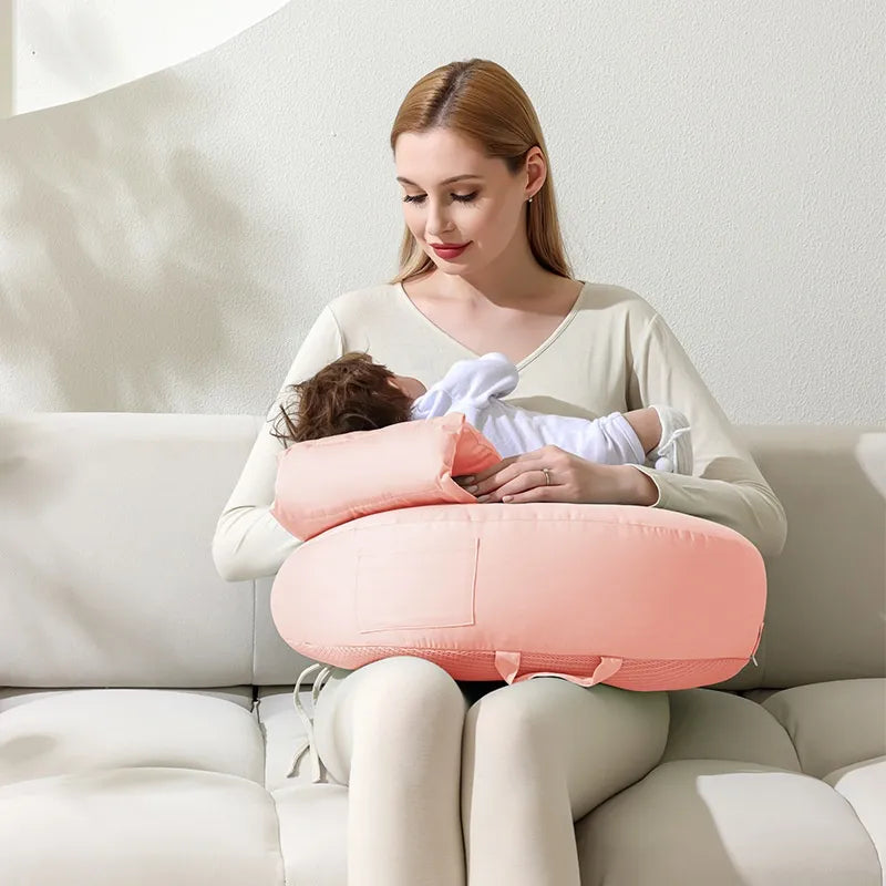 Ergonomic Nursing Pillow with Back Support for Comfortable Feeding
