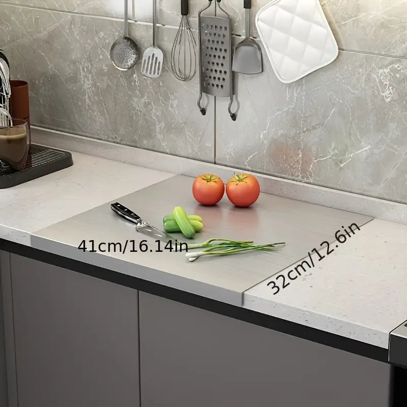 Zweiseitige Schneideplatte aus Edelstahl – Rutschfest & hygienisch | Ideal für die Küche