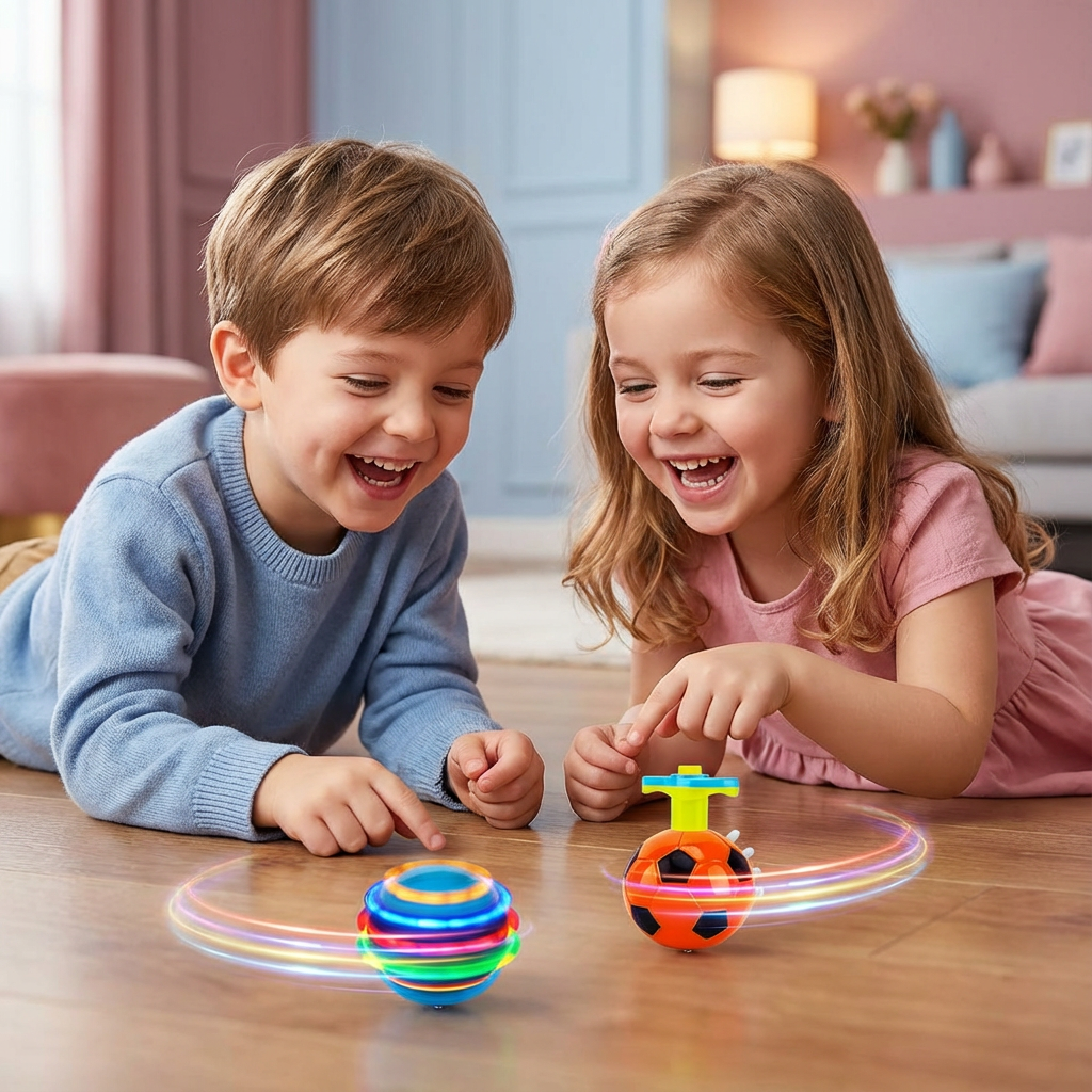 LED Football Spinning Top with Light Effect