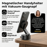 Kompakter, doppelseitiger Smartphone-Halter mit Vakuum-Magnet