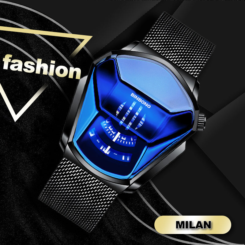 Elegant Men's Quartz Wristwatch with Diamond Surface