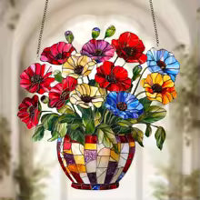 Sonnenglanz 2D Acryl-Blumentopf mit Lichtfänger für Fenster