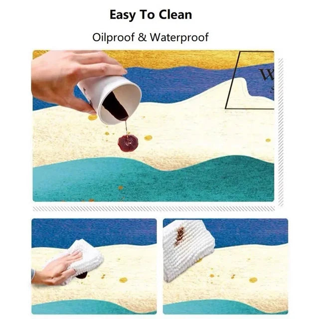 Rutschfeste Matte für Zuhause – Modernes Design aus waschbarem Kunstleder