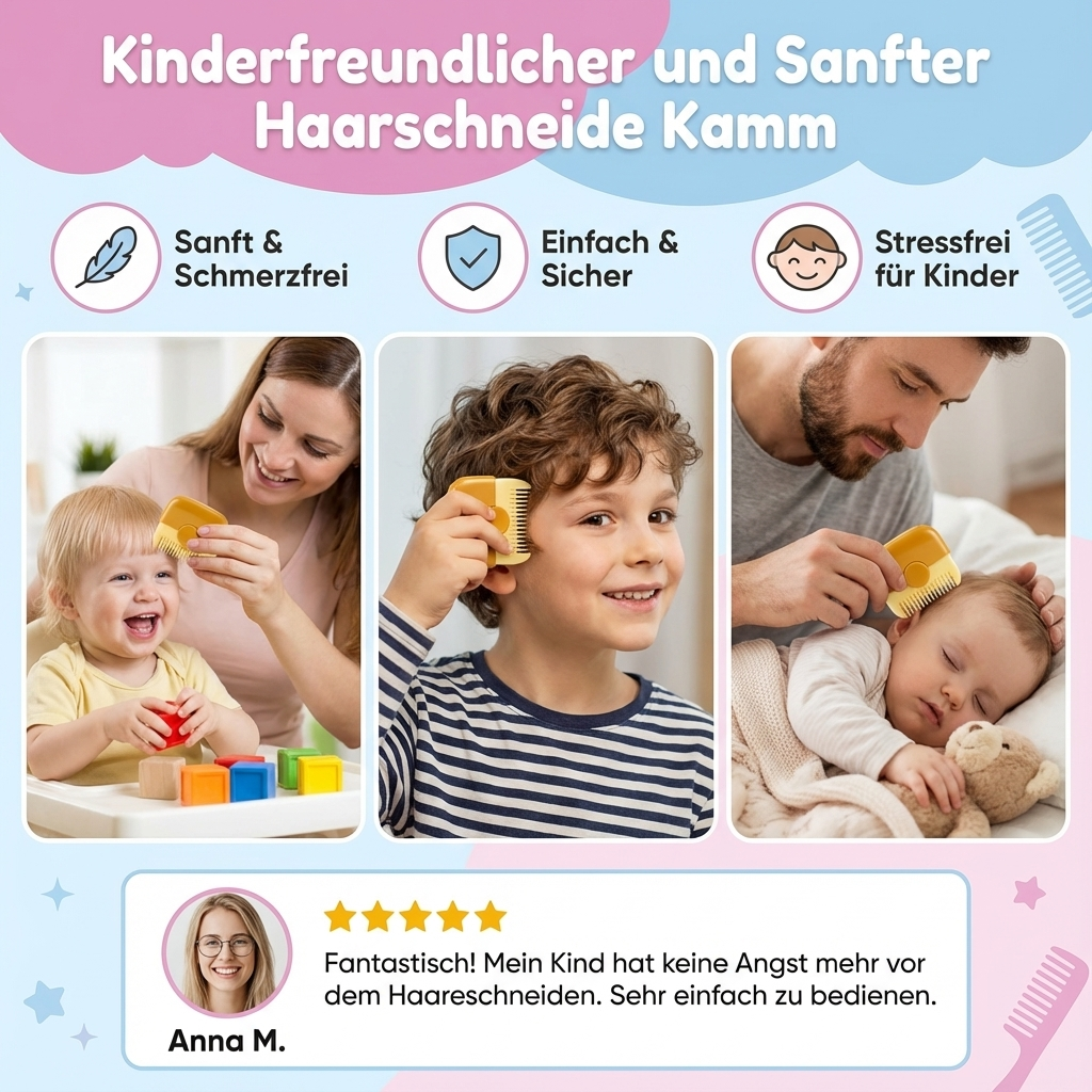 Gentle comb for children's haircuts