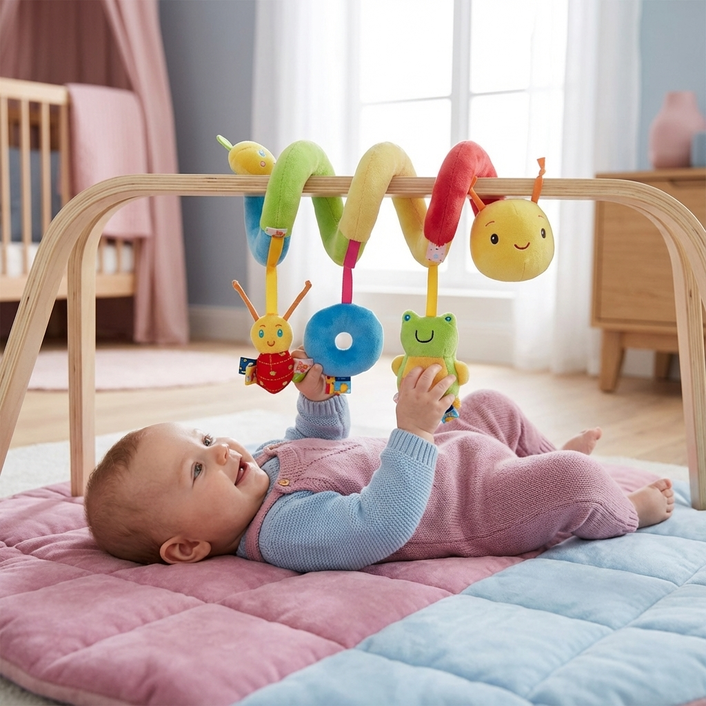 Toy Rattle for Home and On-the-Go – 3-in-1 Caterpillar Design