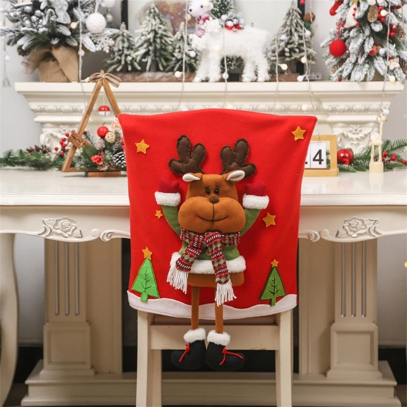 Festliche Stuhlhussen für Weihnachten | Bezüge mit Weihnachtsmotiven