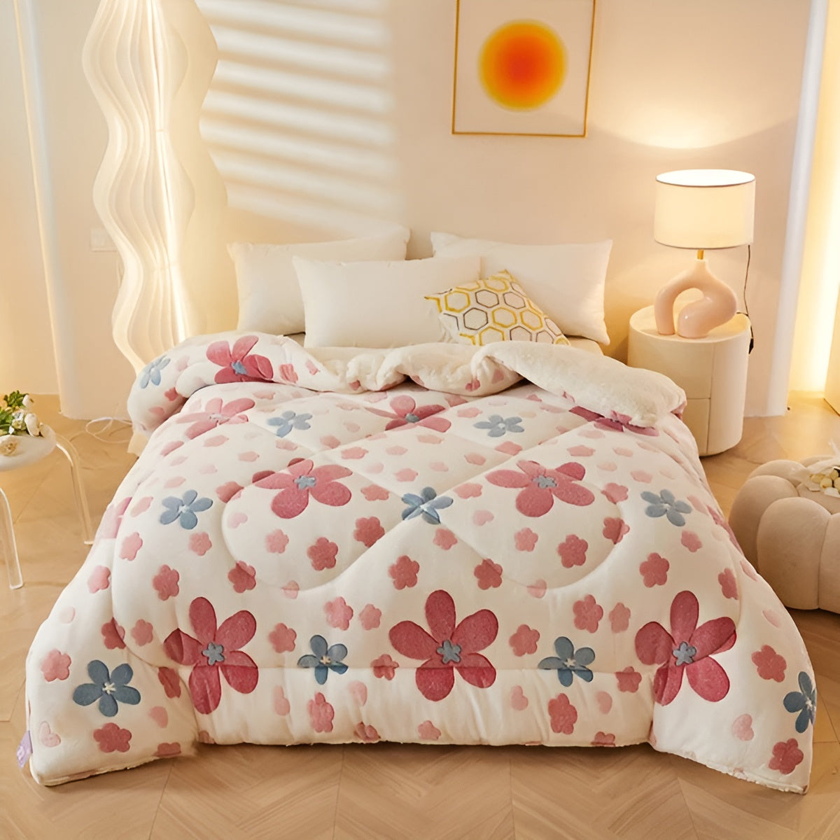 Schlafkomfort Decke Blütenzauber | Weich & Pflegeleicht | Elegantes Design
