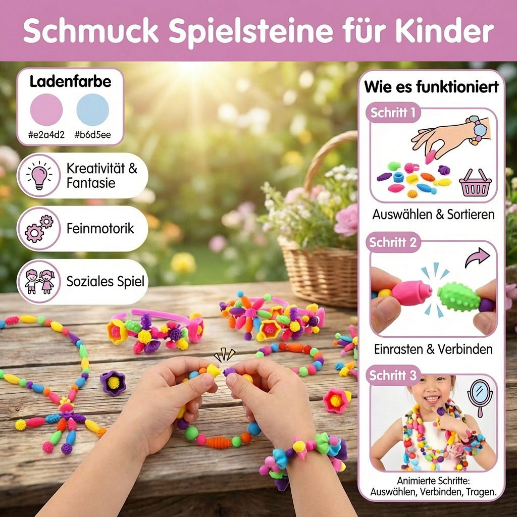Children's play stones made of jewelry material