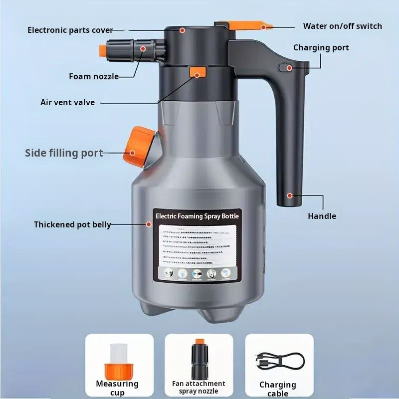 Elektrische Schaum-Sprühflasche | Effektiver Reinigungsschaum | Verstellbare Düse