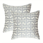 2-Piece Set of Geometric Jacquard Pillow Covers with Hidden Zipper – Stylish Cushion Cases for Your Home