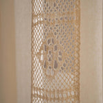 Beige Lichtfilter Gardinen-Set mit Ausschnitten und Splicing