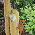 Stilvolle Vogelfigur für den Garten | Rostoptik | Metall | 14 x 7 x 1 cm