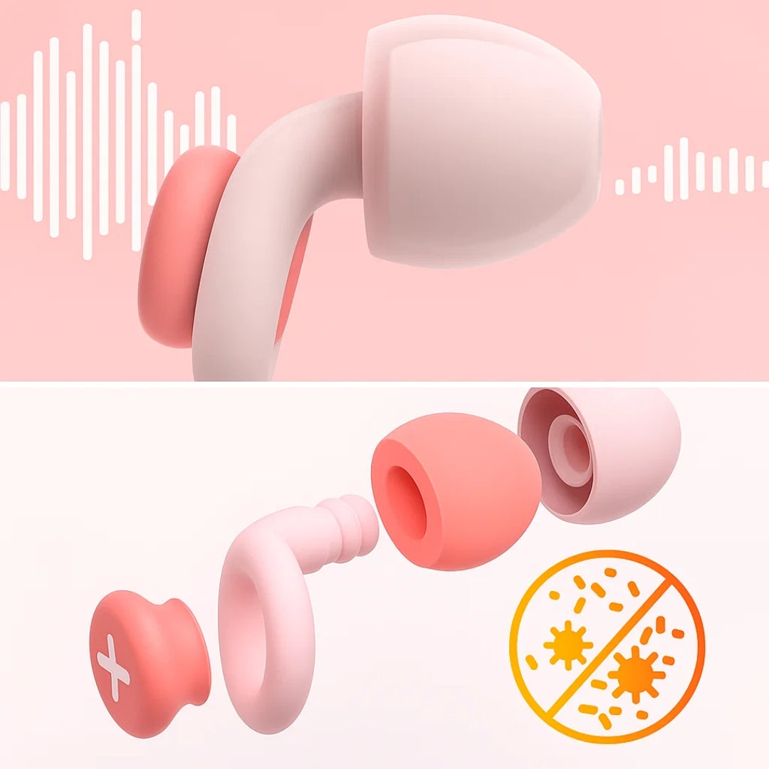 Snore Blocker & City Noise Protection – Soft Silicone Comfort – Reusable & Hygienic – Ideal for Side Sleepers & Travel