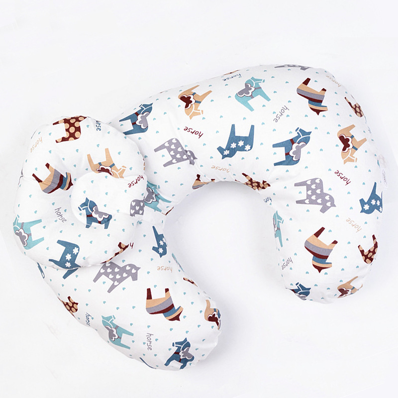 Nursing pillow for mothers with integrated baby head pillow