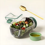Practical Glass Salad Bowl with Lid – Fresh Ingredients, No Soggy Salads