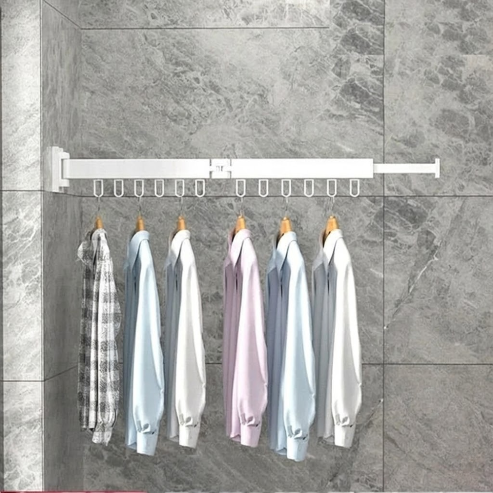Wall-mounted, Retractable Clothesline for space-saving use