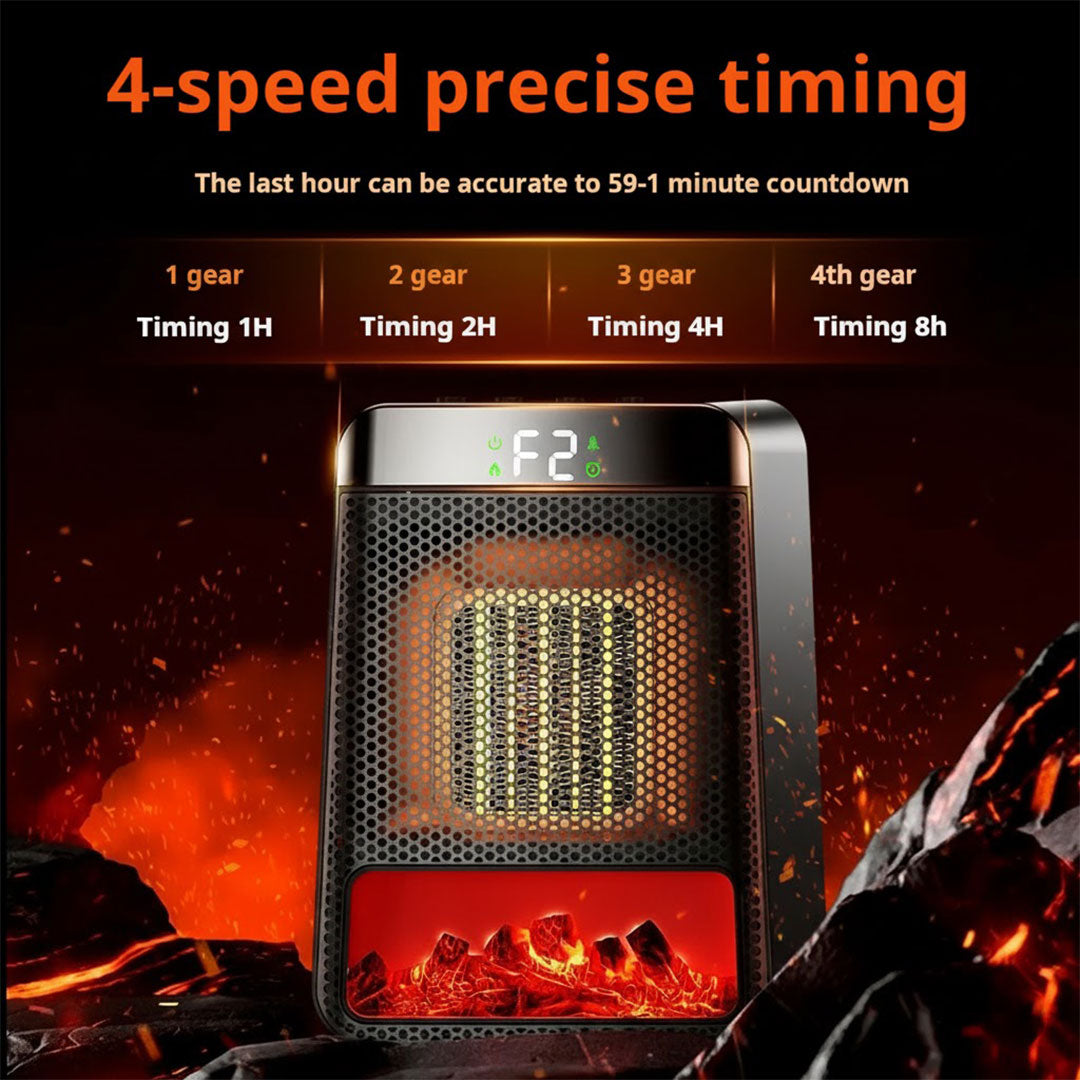 Compact wall heater with ceramic element for cozy warmth
