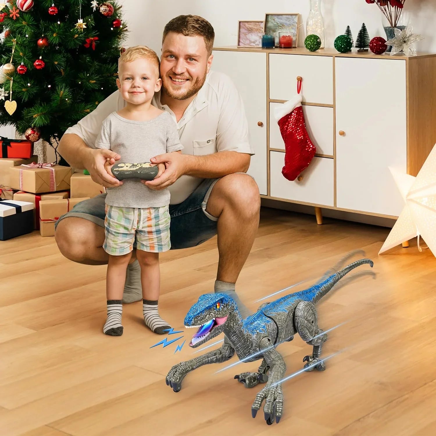 Remote Control Dinosaur Toy with Lights and Sounds