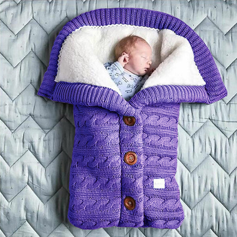 Lined Baby Sleeping Bag with Hood – Soft Knitted Fabric