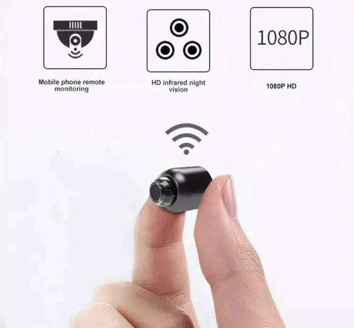 Mini WiFi Security Camera | 1080P HD | Infrared Night Vision | 120° Wide Angle | Smart Motion Detection & Alarm Function | Two-Way Audio