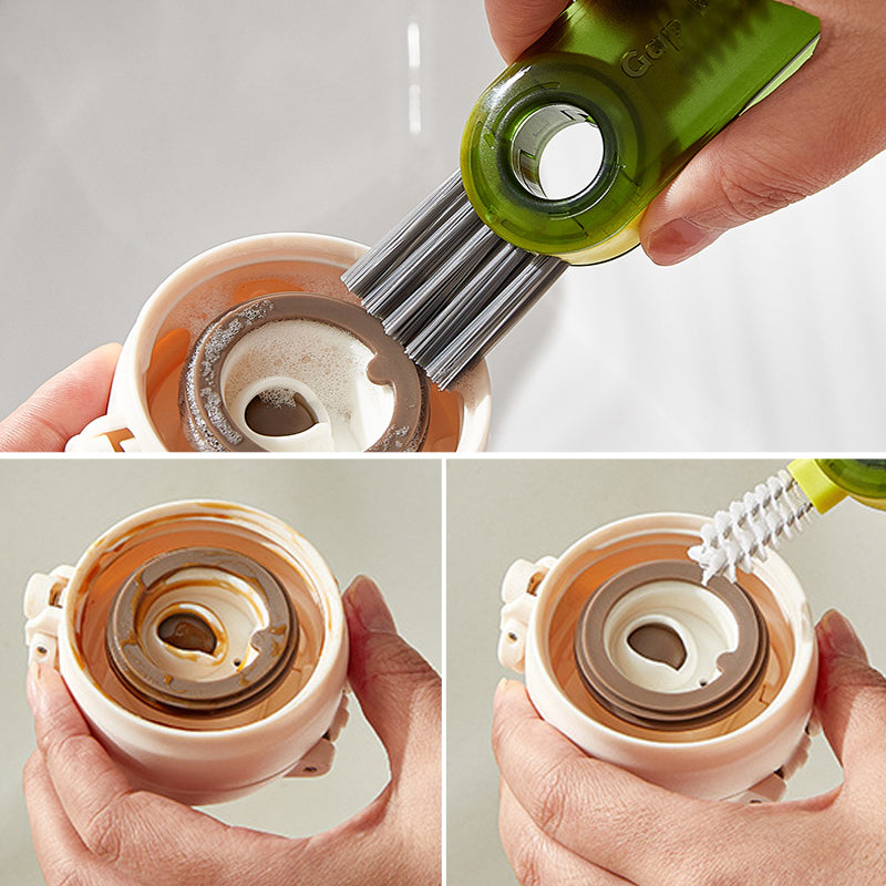 Vielseitige 3-in-1 Reinigungsbürste für Flaschen und Becher