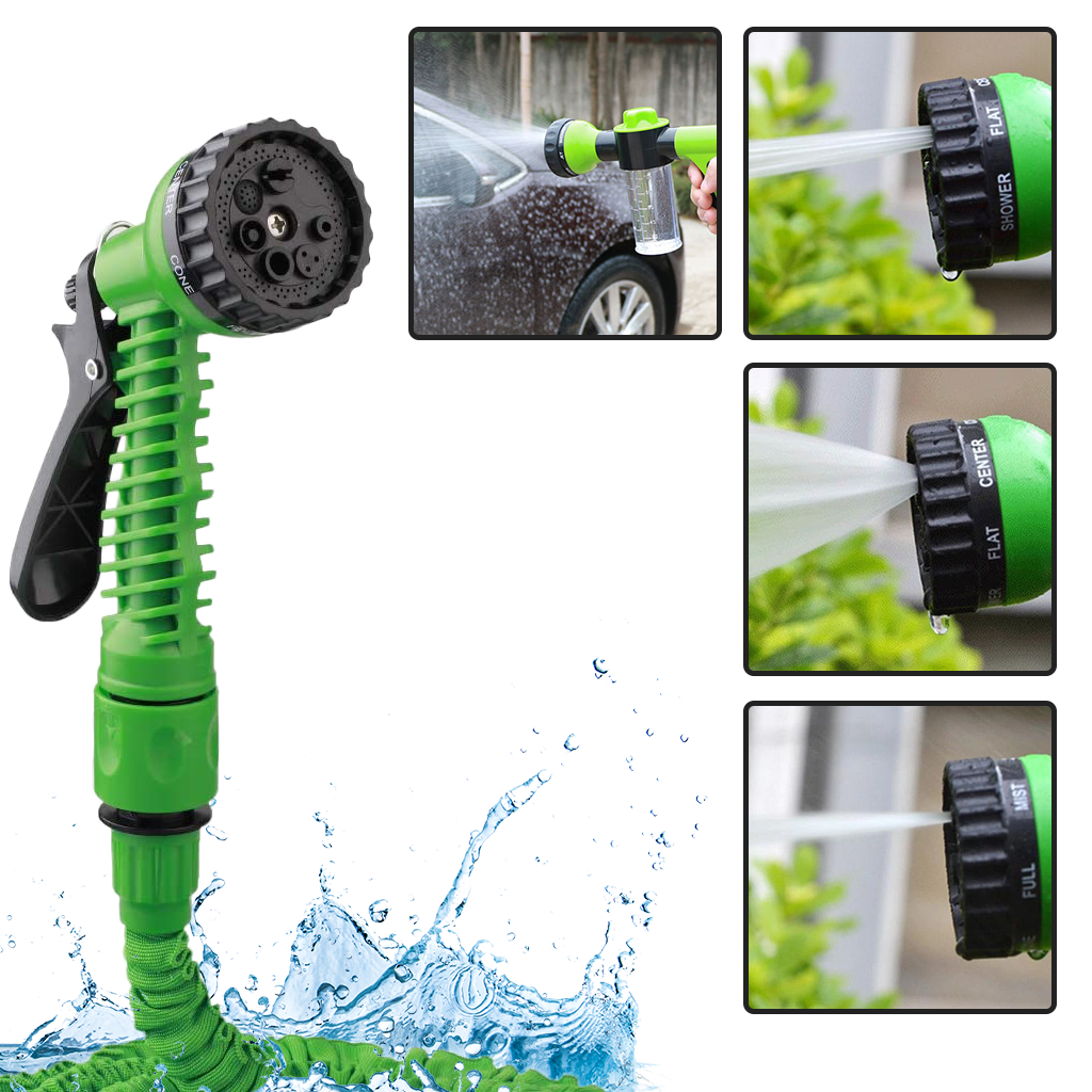 Flexibler Gartenschlauch mit 7 Sprühmodi