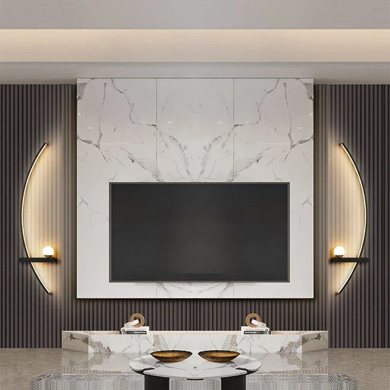 Modern LED wall light with curved design and light modes