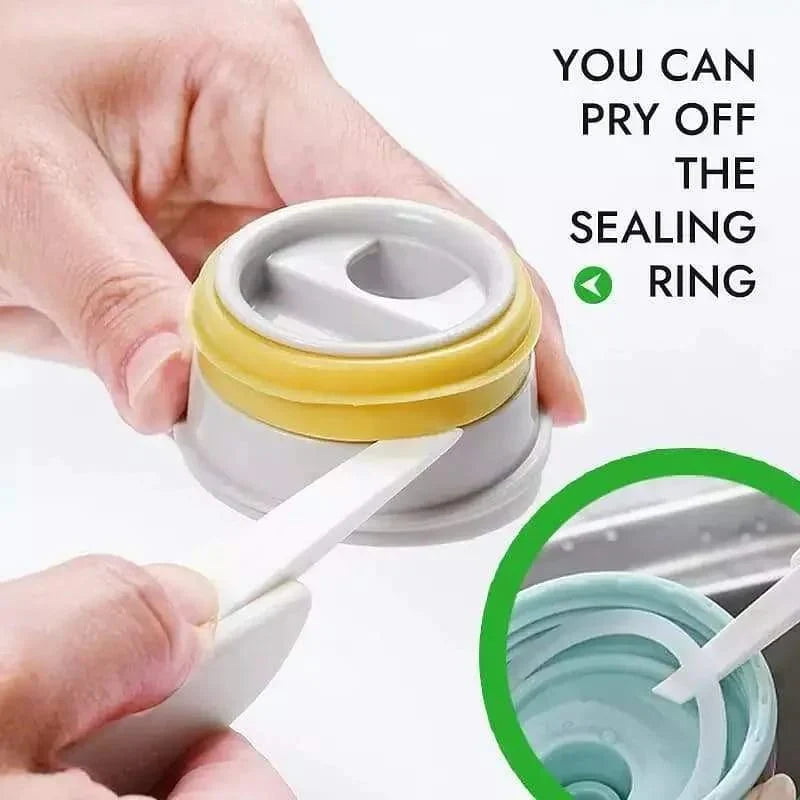 3-in-1 cleaning brush for bottle caps with rubber ring and groove