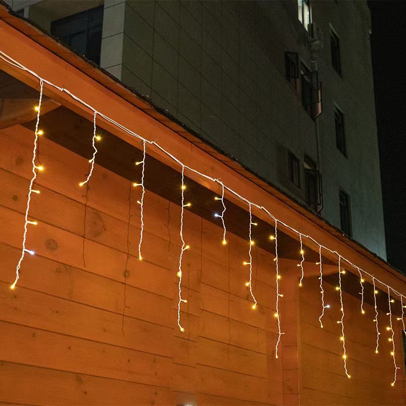 Frostlichter 50m LED Icicle Fairy Lights | IP44 Weatherproof | 36V Low Voltage | Over 500 LEDs | Beautiful Waterfall Effect | Warm White