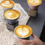 Large Ceramic Coffee Cup with Tapered Seam Base - Mug and Coaster Set