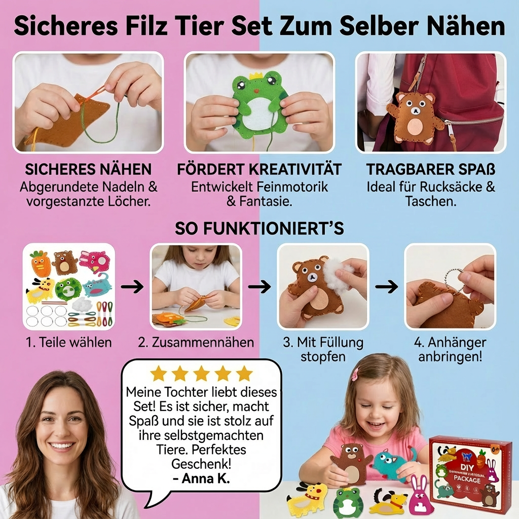 DIY Sewing Kit for Safe Felt Animals