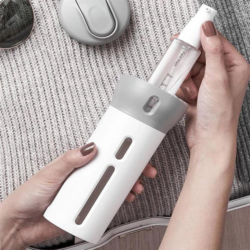 Multifunktionaler 4-in-1 Reisebehälter für Pflegeprodukte