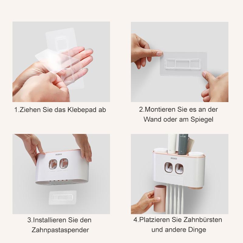 Automatischer Zahnbürstenhalter und Zahnpasta-Spender Set