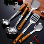 Elegantes Küchenutensilien-Set aus Edelstahl (5 Teile)