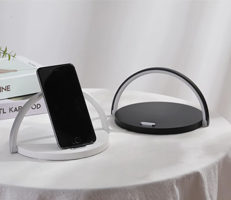 Modern Bedside Lamp with Wireless Charger
