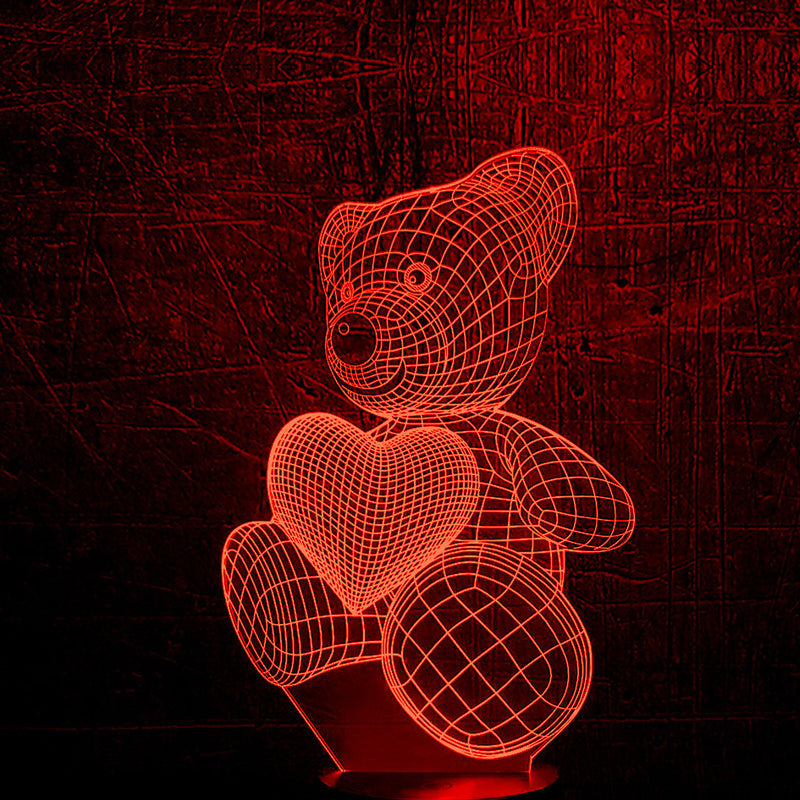 3D Nachtlicht in Form eines Liebesbären