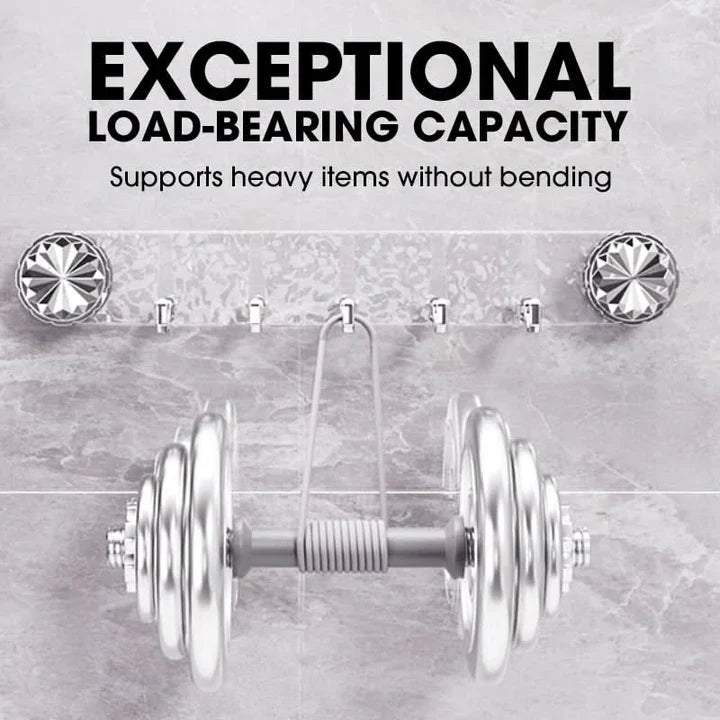 Wall hook rack with foldable hooks – no drilling required