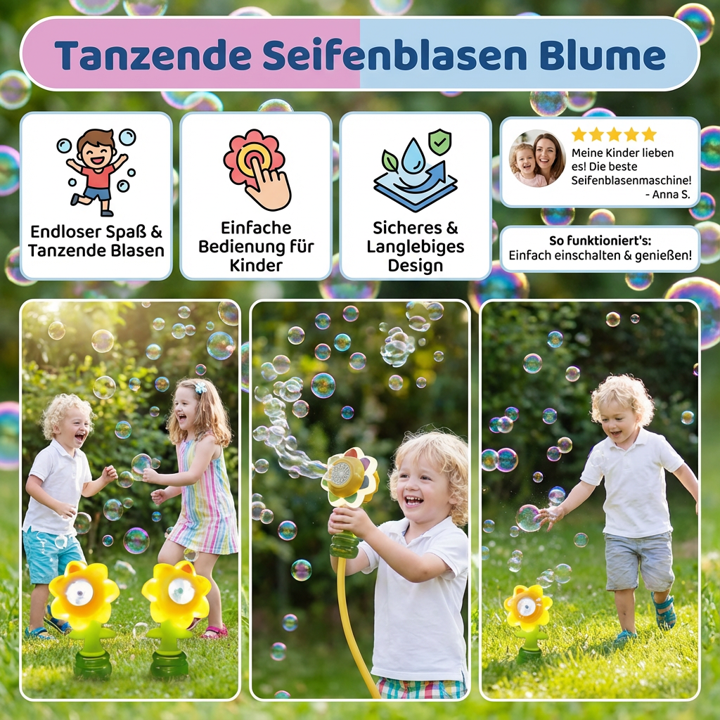 Flower-shaped bubbles that dance