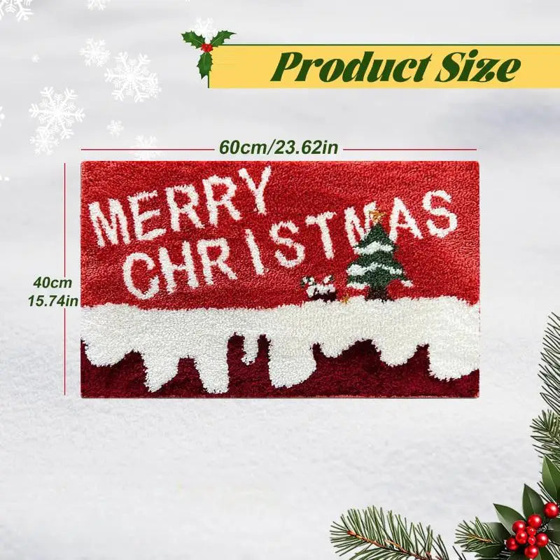Festliche Fußmatte für Weihnachten | Lebkuchen & Santa Design | Rutschfest & Waschbar
