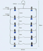 Platzsparender Hosenorganizer aus Edelstahl mit 12 Clips