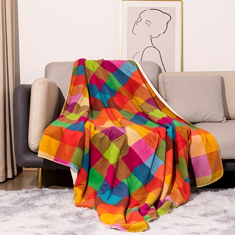 Cozy and Colorful Plush Blanket – Warm and Inviting