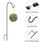 Eleganter Gartenhaken aus robustem Metall | 76 cm | Schwarz